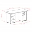 Winsome Kenner 3-Piece Solid Wood Writing Desk in Reclimaed Wood/White