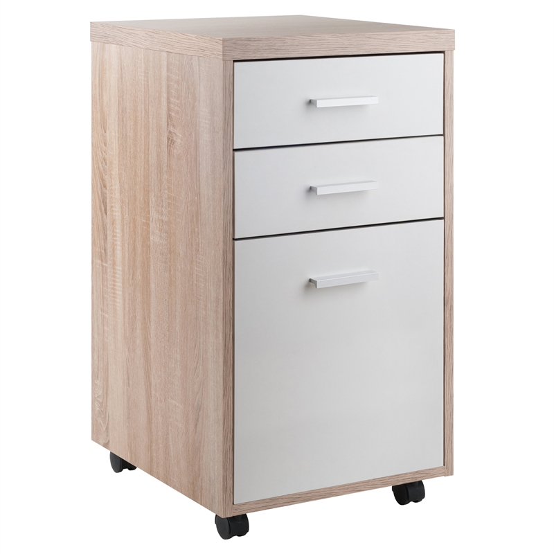 Winsome Kenner 3-Piece Solid Wood Writing Desk in Reclimaed Wood/White