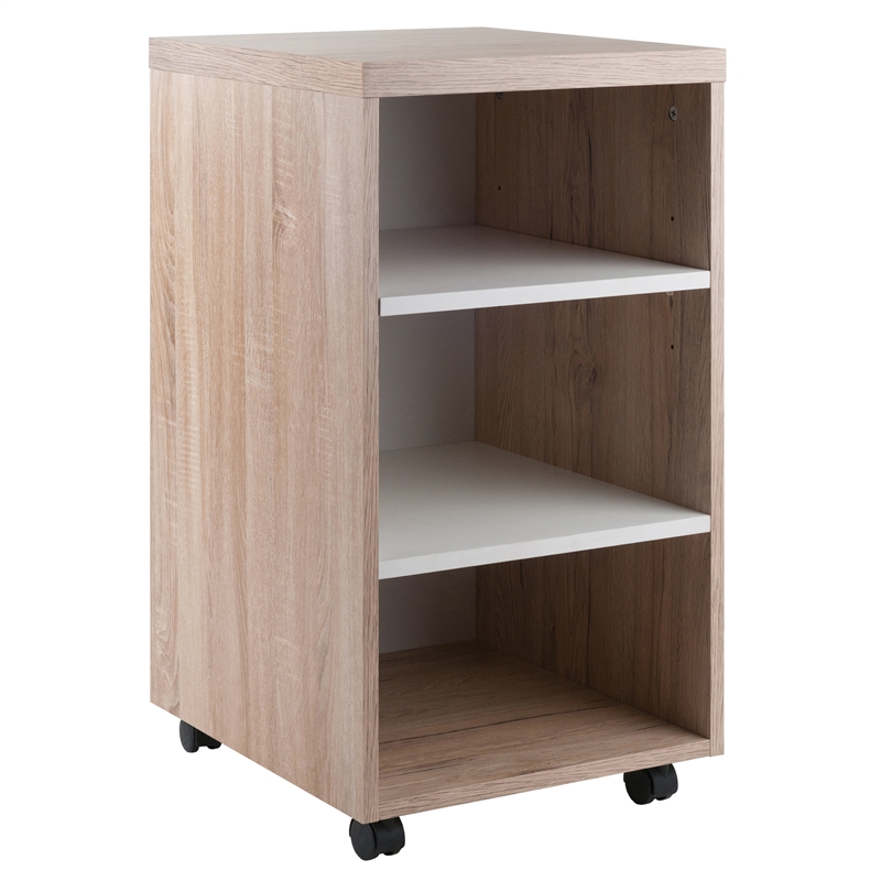 Winsome Kenner 3-Piece Solid Wood Writing Desk in Reclimaed Wood/White