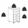 Winsome Kenner 3-Drawer Mobile Wood Storage Cabinet in Reclaimed Wood and White
