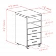 Winsome Kenner 3-Drawer Mobile Wood Storage Cabinet in Reclaimed Wood and White