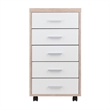 Winsome Kenner 5-Drawer Mobile Wood Storage Cabinet in Reclaimed Wood and White