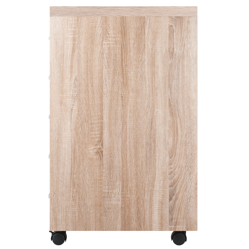 Winsome Kenner 5-Drawer Mobile Wood Storage Cabinet in Reclaimed Wood and White