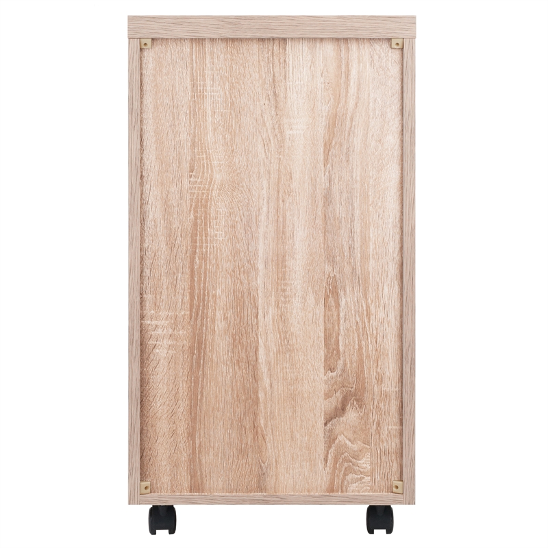 Winsome Kenner 5-Drawer Mobile Wood Storage Cabinet in Reclaimed Wood and White