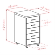 Winsome Kenner 5-Drawer Mobile Wood Storage Cabinet in Reclaimed Wood and White
