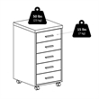 Winsome Kenner 5-Drawer Mobile Wood Storage Cabinet in Reclaimed Wood and White