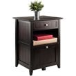 Winsome Burke 2-Drawer Transitional Solid Wood File Cabinet in Coffee