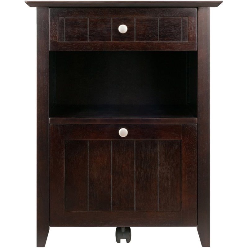 Winsome Burke 2-Drawer Transitional Solid Wood File Cabinet in Coffee
