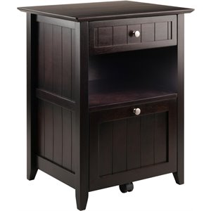 winsome burke 2 drawer transitional solid wood file cabinet in coffee