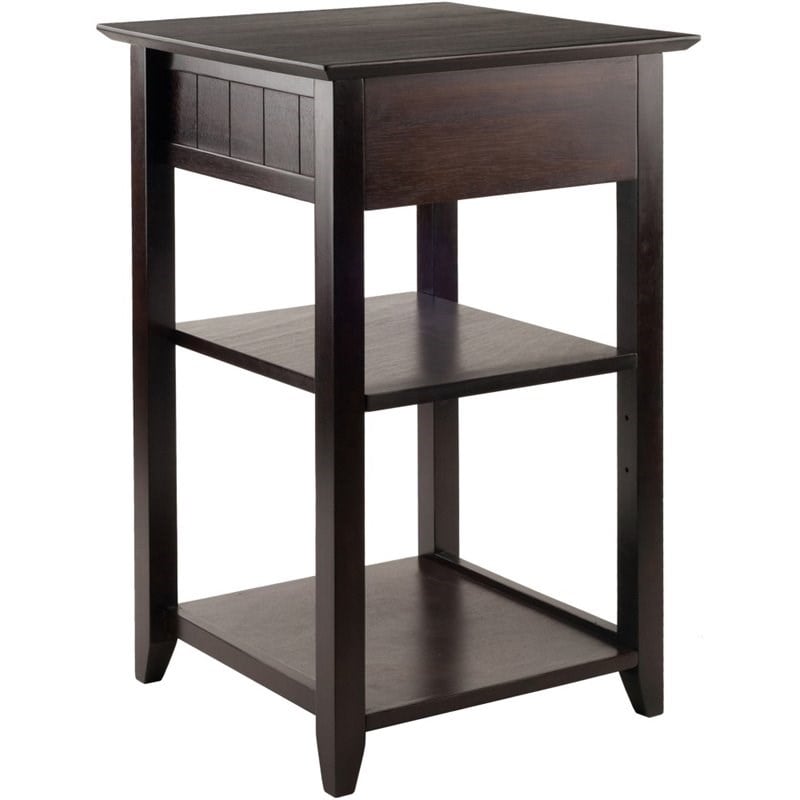 Winsome Burke 2 Shelf Transitional Solid Wood Printer Stand in Coffee