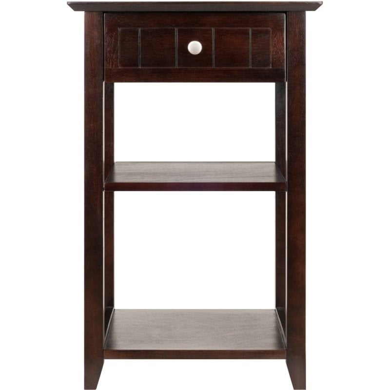 Winsome Burke 2 Shelf Transitional Solid Wood Printer Stand in Coffee