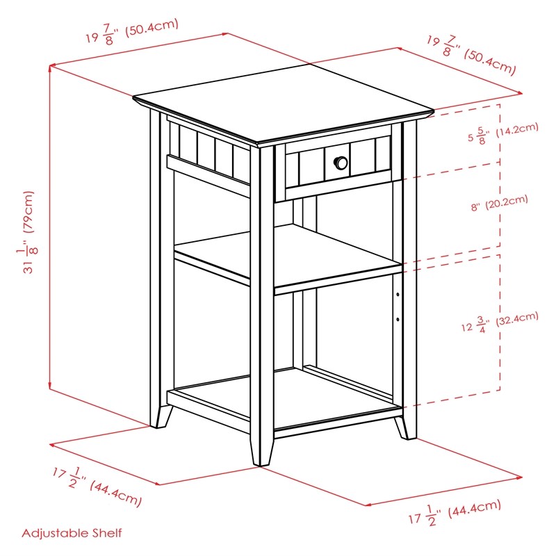 Winsome Burke 2 Shelf Transitional Solid Wood Printer Stand in Coffee