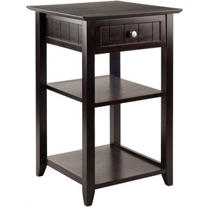 winsome burke 2 shelf transitional solid wood printer stand in coffee