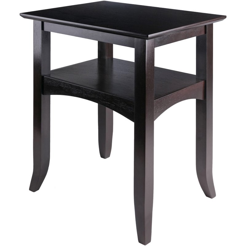 Winsome Camden Flared Leg Transitional Solid Wood End Table in Coffee
