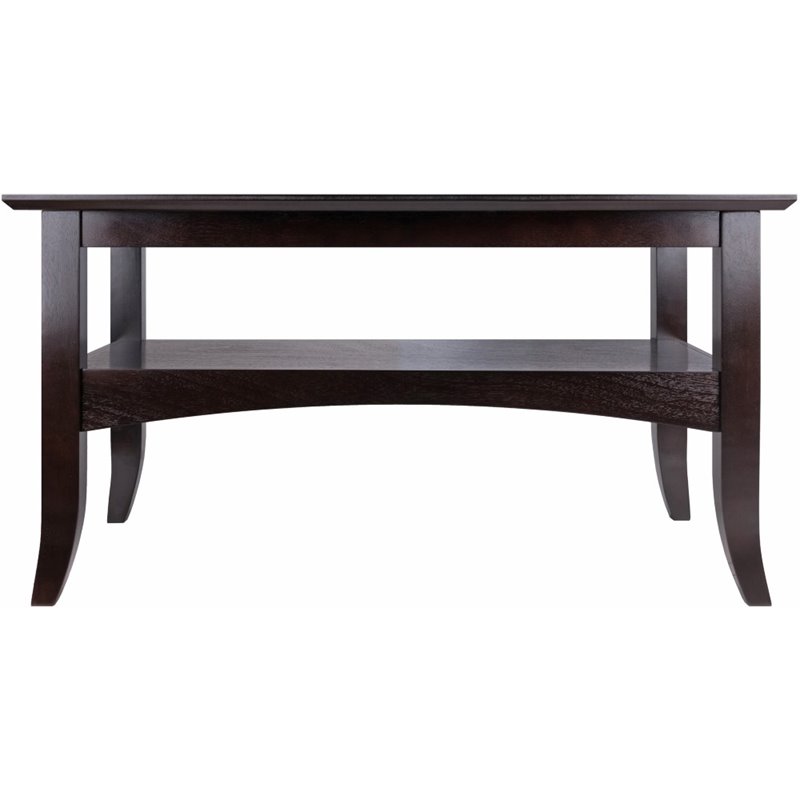Winsome Camden Transitional Solid Wood Flared Leg Coffee Table in Coffee
