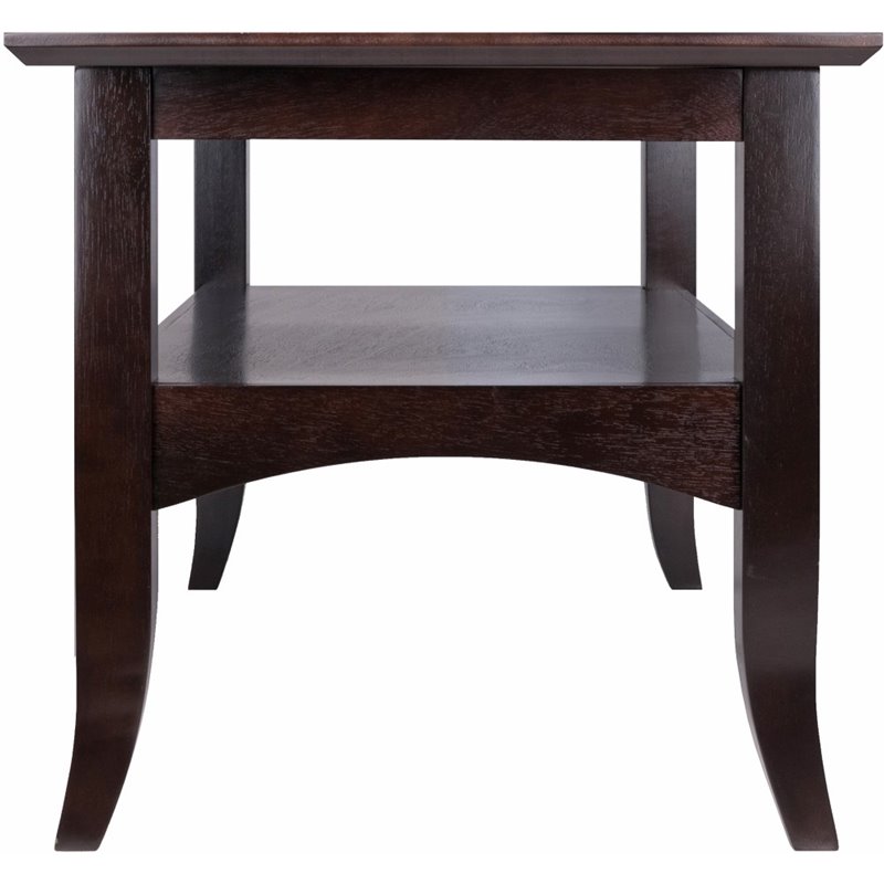 Winsome Camden Transitional Solid Wood Flared Leg Coffee Table in Coffee