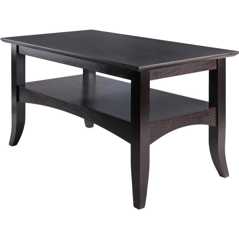 Winsome Camden Transitional Solid Wood Flared Leg Coffee Table in Coffee