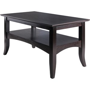 Winsome Camden Transitional Solid Wood Flared Leg Coffee Table in Coffee