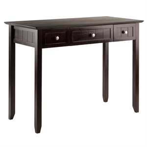 Winsome Burke 3-Drawer Transitional Solid Wood Writing Desk in Coffee