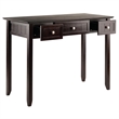 Winsome Burke 3-Drawer Transitional Solid Wood Writing Desk in Coffee