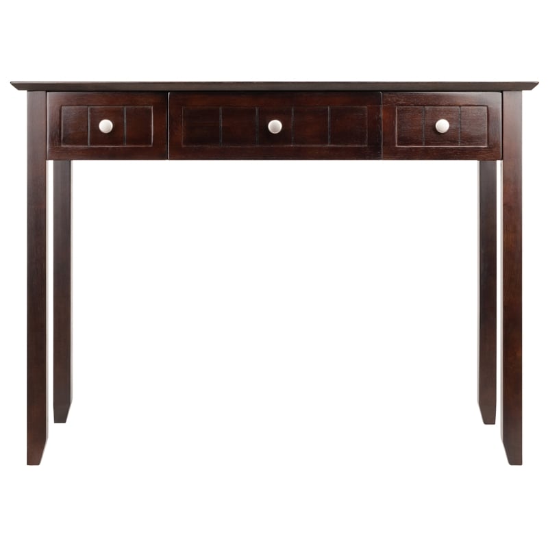 Winsome Burke 3-Drawer Transitional Solid Wood Writing Desk in Coffee