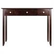 Winsome Burke 3-Drawer Transitional Solid Wood Writing Desk in Coffee