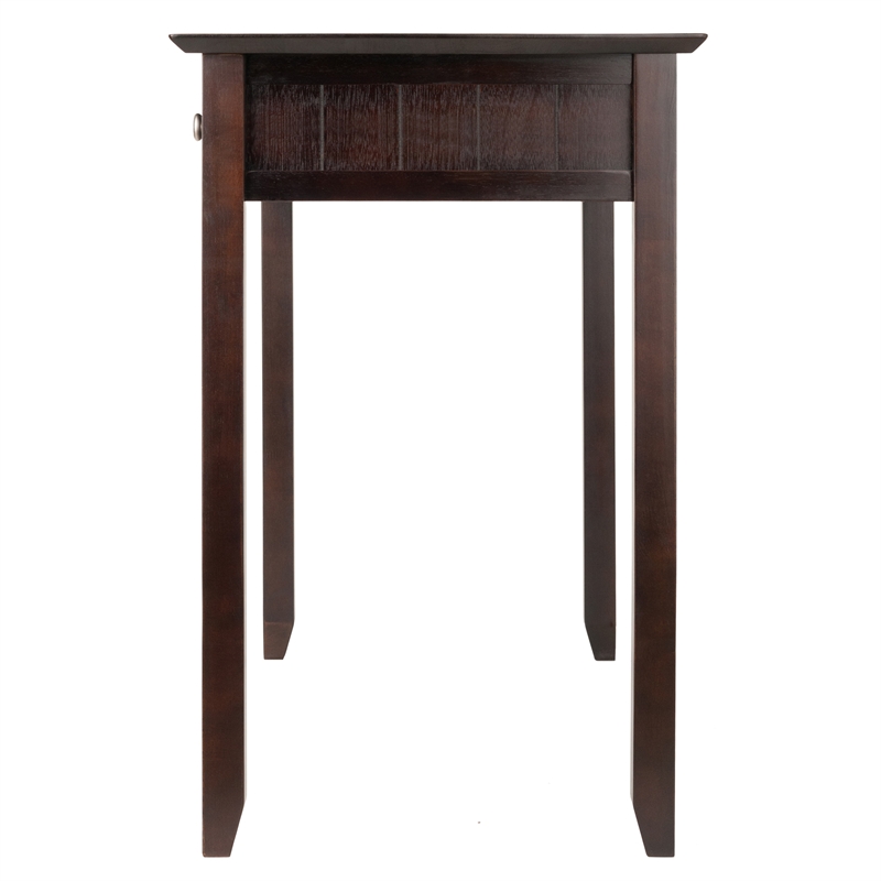 Winsome Burke 3-Drawer Transitional Solid Wood Writing Desk in Coffee
