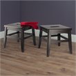 Winsome Kaya Transitional Solid Wood Conductor Stool in Coffee (Set of 2)