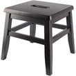 Winsome Kaya Transitional Solid Wood Conductor Stool in Coffee (Set of 2)