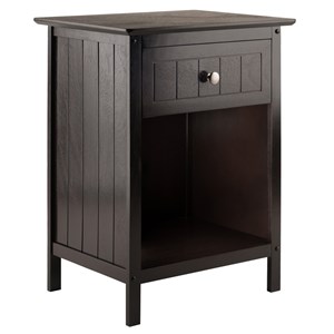 Winsome Blair 1-Drawer Transitional Solid Wood Storage End Table in Coffee