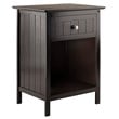 Winsome Blair 1-Drawer Transitional Solid Wood Storage End Table in Coffee