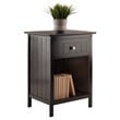 Winsome Blair 1-Drawer Transitional Solid Wood Storage End Table in Coffee
