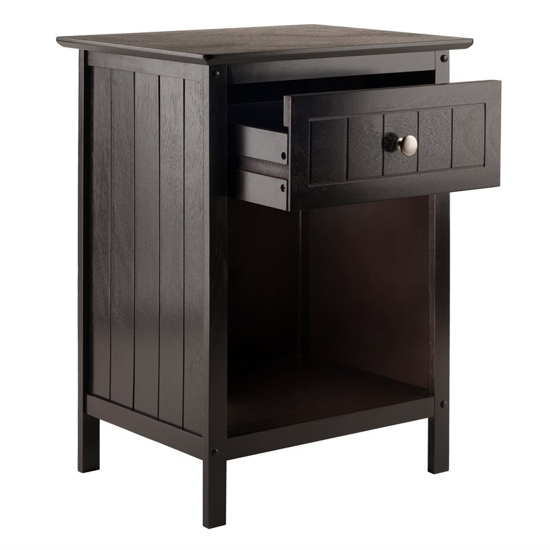 Winsome Blair 1-Drawer Transitional Solid Wood Storage End Table in Coffee