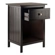 Winsome Blair 1-Drawer Transitional Solid Wood Storage End Table in Coffee