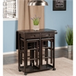 Winsome Suzanne 3-Piece Drop Leaf Space Saver Solid Wood Dining Set in Coffee