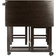 Winsome Suzanne 3-Piece Drop Leaf Space Saver Solid Wood Dining Set in Coffee