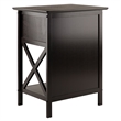 Winsome Xylia 1-Drawer Transitional Solid Wood Storage End Table in Coffee