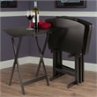 Winsome Anila 5-Piece Fan Shape Solid Wood Snack Table Set in Coffee