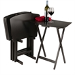 Winsome Anila 5-Piece Fan Shape Solid Wood Snack Table Set in Coffee