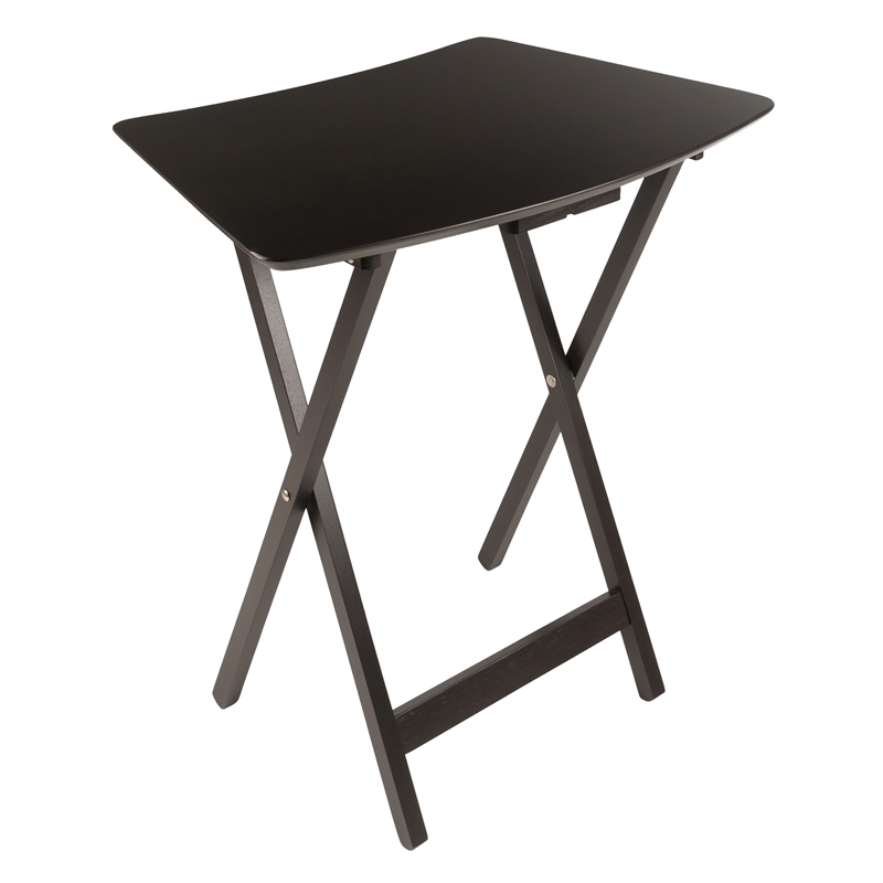 Winsome Anila 5-Piece Fan Shape Solid Wood Snack Table Set in Coffee