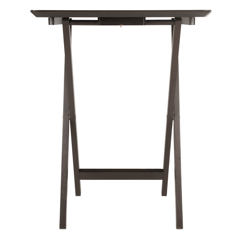 Winsome Anila 5-Piece Fan Shape Solid Wood Snack Table Set in Coffee