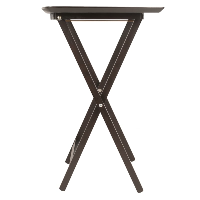 Winsome Anila 5-Piece Fan Shape Solid Wood Snack Table Set in Coffee