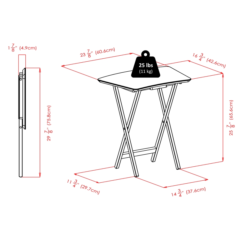Winsome Anila 5-Piece Fan Shape Solid Wood Snack Table Set in Coffee