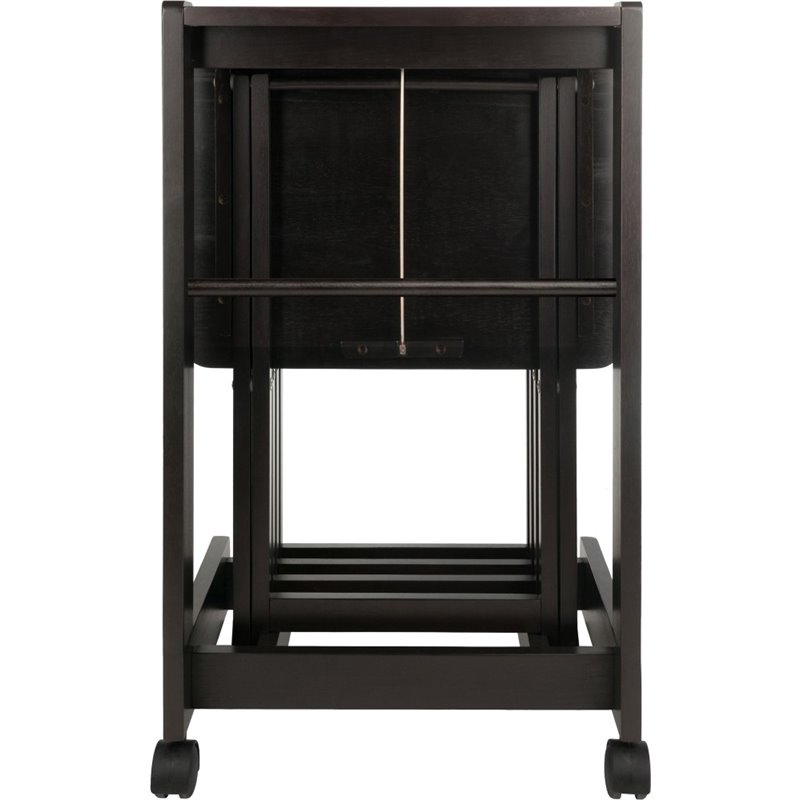 Winsome Brienda 5-Piece Solid Wood Flip Top Snack Table Set in Coffee