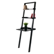 Winsome Bellamy 2-Shelf Transitional Solid Wood Leaning Desk in Black