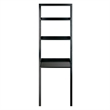 Winsome Bellamy 2-Shelf Transitional Solid Wood Leaning Desk in Black
