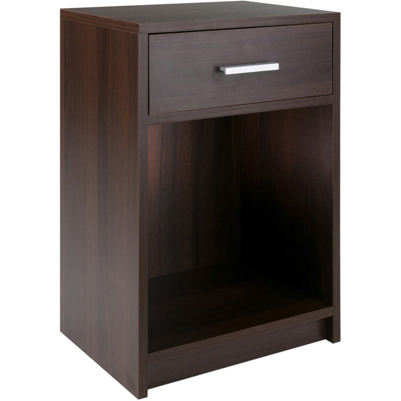 Winsome Rennick 1 Drawer Transitional Wooden Side Table in Cocoa