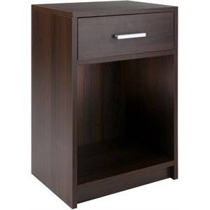 Winsome Rennick 1 Drawer Transitional Wooden Side Table in Cocoa