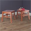 Winsome Kaya Transitional Solid Wood Conductor Stool in Teak (Set of 2)