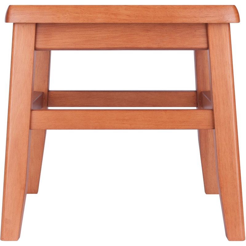 Winsome Kaya Transitional Solid Wood Conductor Stool in Teak (Set of 2)